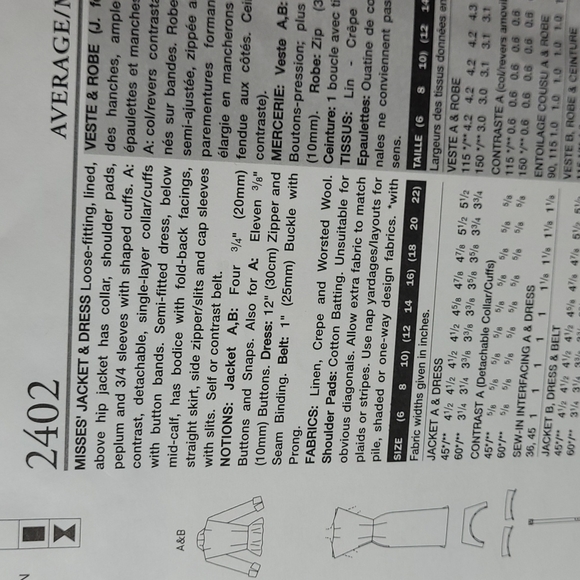 UNCUT Vogue Vintage Model Original 1950 Design Sewing Pattern 2402 Limited Ed - Picture 6 of 9